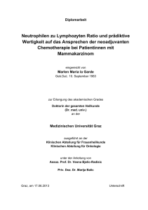 Neutrophilen zu Lymphozyten Ratio und prädiktive Wertigkeit auf