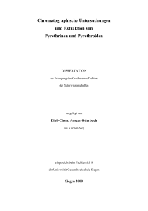 Chromatographische Untersuchungen und Extraction