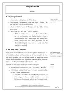 Kompetenzblatt 6 Islam