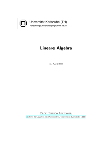 Lineare Algebra - KIT - Fakultät für Mathematik