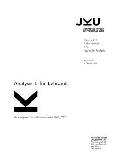 Analysis 1 für Lehramt