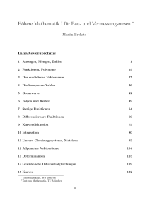 Höhere Mathematik I für Bau