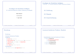 Grundlagen der Künstlichen Intelligenz - Constraint