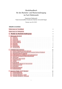 Modulhandbuch für den Bachelor- und