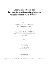 Laserspektroskopie der 1s-Hyperfeinstrukturaufspaltung an