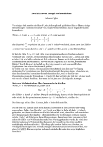 1 Zwei Sätze von Joseph Wolstenholme Johann Cigler Vor einiger