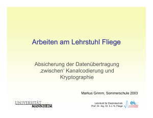 Arbeiten am Lehrstuhl Fliege