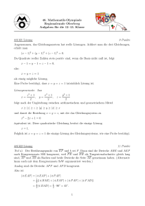 48. Mathematik-Olympiade Regionalrunde