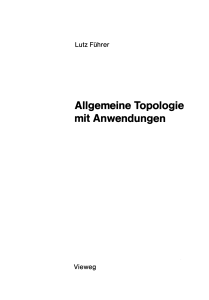 Allgemeine Topologie mit Anwendungen