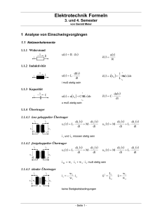 Elektrotechnik Formeln + ∫ +