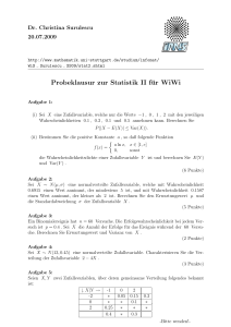 Probeklausur zur Statistik II für WiWi