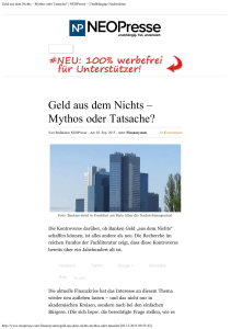 Geld aus dem Nichts – Mythos oder Tatsache? - AntiTerror