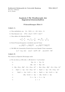 Analysis I für Studierende der Ingenieurwissenschaften