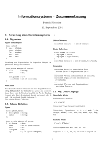 Informationssysteme - Zusammenfassung