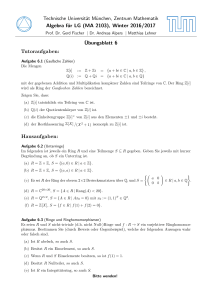 Technische Universität München, Zentrum Mathematik Algebra für