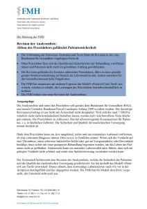 Revision der Analysenliste: Abbau des Praxislabors gefährdet