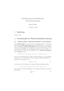 Modellierung und Simulation: Seminarunterlagen