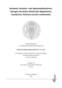 Synthese, Struktur- und Eigenschaftsuntersuchungen