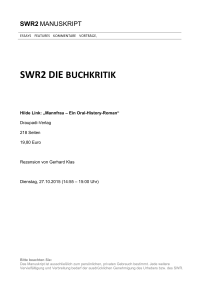 SWR2 DIE BUCHKRITIK