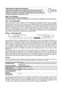 Wesentliche Anlegerinformationen DWS Top Dividende Ziele und