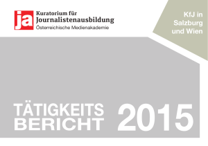 Jahresbericht 2015 - Kuratorium für Journalistenausbildung