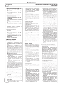 Clarithromycin-ratiopharm® 250 mg / 500 mg Filmtabletten