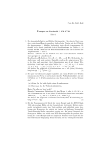 Prof. Dr. R.-D. Reiß ¨Ubungen zur Stochastik I, WS 07/08 Blatt 1 1