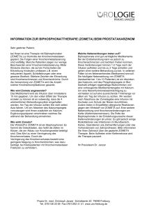 information zur biphosphonattherapie (zometa - uro