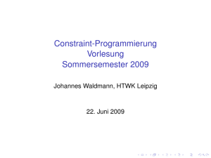 Constraint-Programmierung Vorlesung - IMN/HTWK