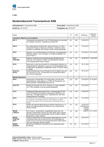 Studienübersicht Tumorzentrum KSB