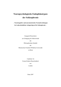 Neuropsychologische Endophänotypen der Schizophrenie