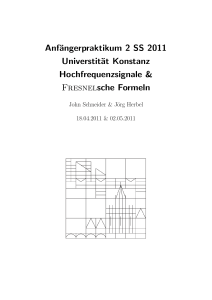 Anfängerpraktikum 2 SS 2011 Universtität Konstanz