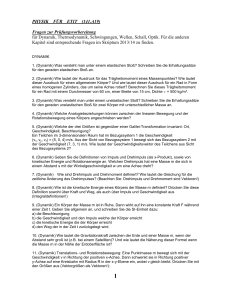 PHYSIK FÜR ETIT (141.A19) Fragen zur Prüfungsvorbereitung für