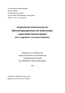 Vergleichende Untersuchung von Behandlungsergebnissen bei