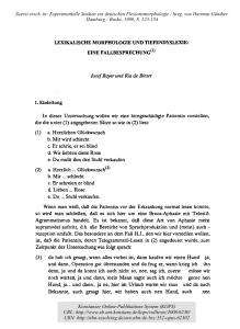 Lexikalische Morphologie und Tiefendyslexie