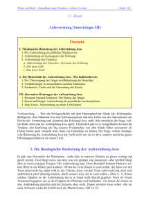 Auferstehung (Soteriologie III) I. Die theologische Bedeutung der