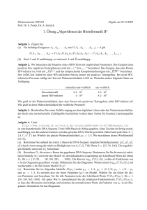 1. ¨Ubung ” Algorithmen der Bioinformatik II“