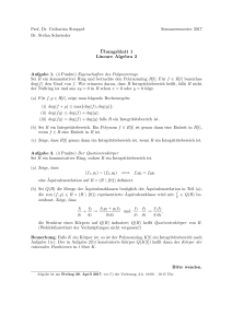¨Ubungsblatt 1 Lineare Algebra 2