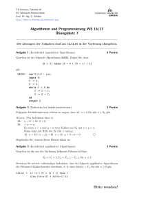 Algorithmen und Programmierung WS 16/17 ¨Ubungsblatt 7 input N