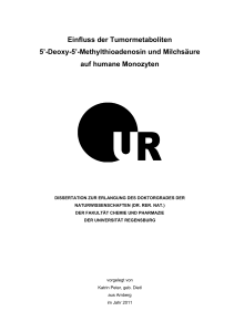 Einfluss der Tumormetaboliten 5`-Deoxy-5`