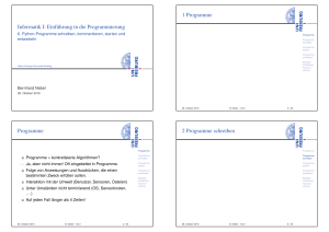 Informatik I: Einführung in die Programmierung