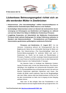 Lückenloses Betreuungsangebot richtet sich an alle werdenden