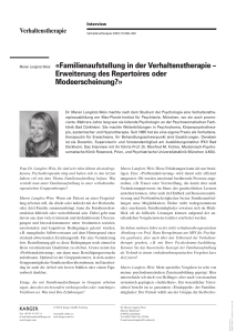 «Familienaufstellung in der Verhaltenstherapie – Erweiterung des