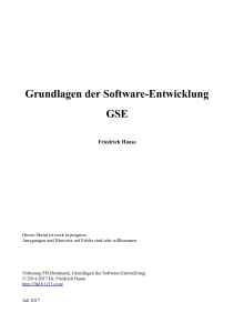 Grundlagen der Software-Entwicklung GSE