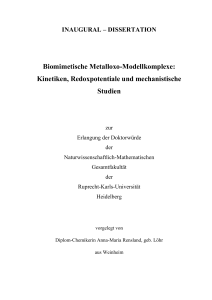 Biomimetische Metalloxo-Modellkomplexe: Kinetiken