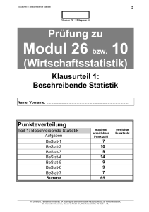 Prüfung zu (Wirtschaftsstatistik)