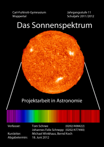 Das Sonnenspektrum - Schülerlabor Astronomie