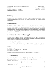 Einleitung Administratives 1 Grösster Gemeinsamer Teiler (ggT) 2 π