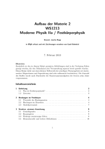 Aufbau der Materie 2 WS1213 Moderne Physik IIa