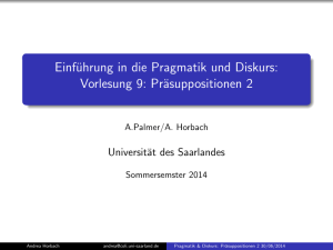 Einführung in die Pragmatik und Diskurs - coli.uni